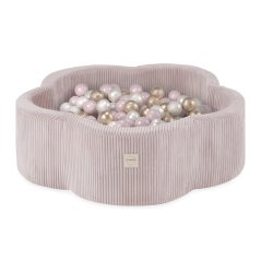 Suchý bazén kvítek - růžový manšestr 95×30 cm + 200 kuliček