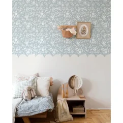 Tapeta modrá lúka s okrajom 280x50 cm