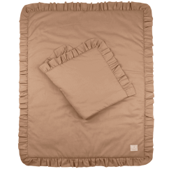 Sada do postieľok s volánom čokoládová 80x100cm