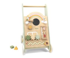 Drevené vzdelávacie chodítko PolarB zelené – aktivitné chodítko pre deti