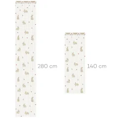 Tapeta zajačiky so srdiečkami a ornamentom 280x50