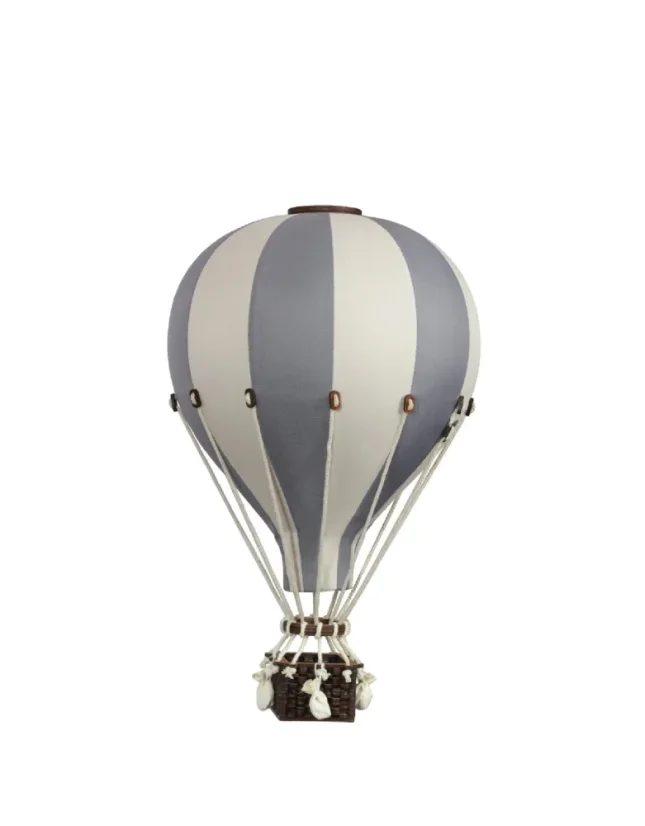 Dekorační létající balón šedo/béžová – dekorace do dětského pokoje - Velikost balónu: L-50cm x 30cm