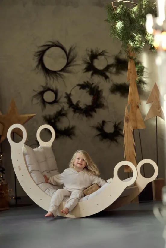 Montessori drevená hojdačka maxi prírodná