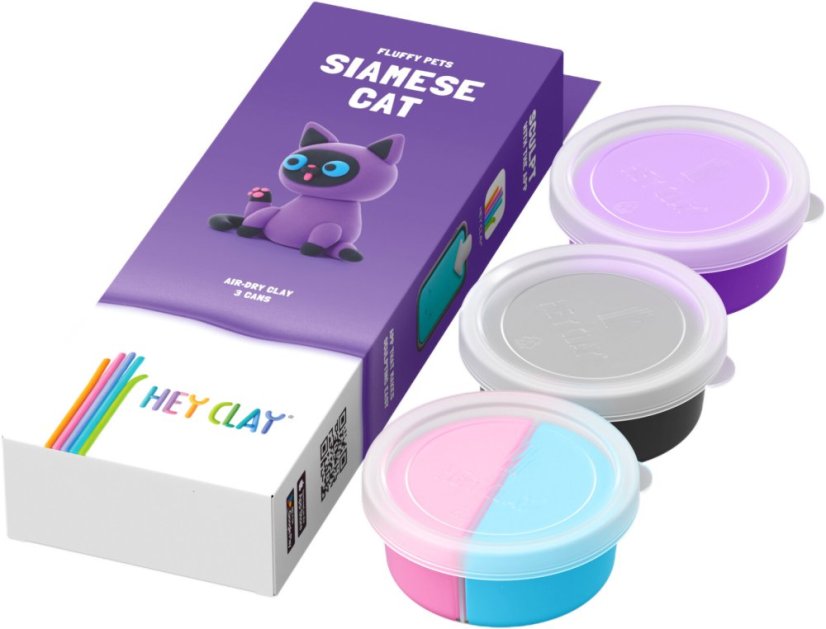 Hey Clay Siamská mačka  – Vytvorte si roztomilú figúrku