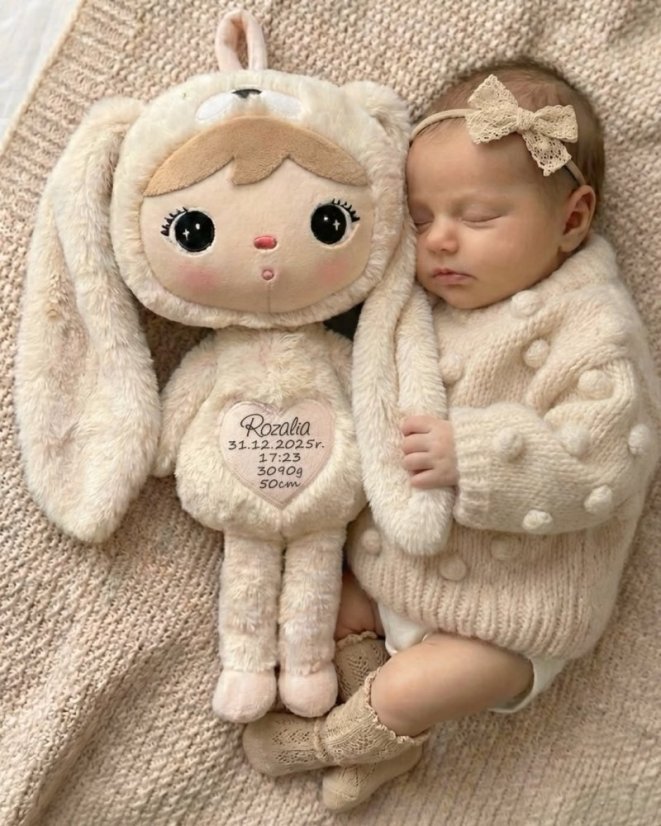 Mojkáčik - Bábika zajačik béžová 50 cm