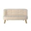 Detská zamatová sedačka béžová - Výška nožičiek: 17 cm, Farba nožičiek: Biela