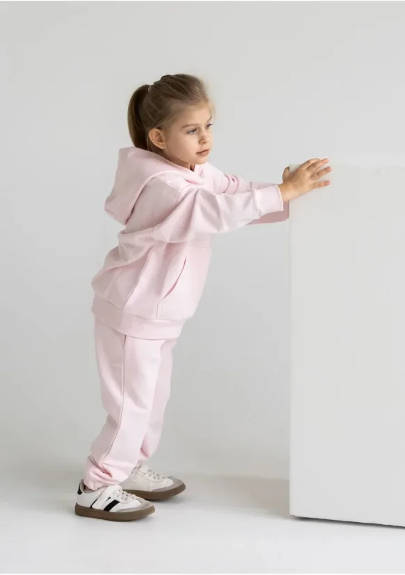 Dětská mikina s kapucí jemně růžová - Velikost oblečení: 122/128 (6-8r)
