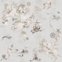 Tapeta príbehy z mora béžová 280x100 cm