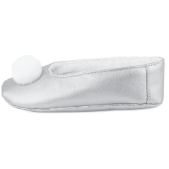 Pom-Pom papuče strieborné