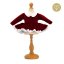 Bordové sametové šaty pro panenku – elegantní outfit s bílým límcem