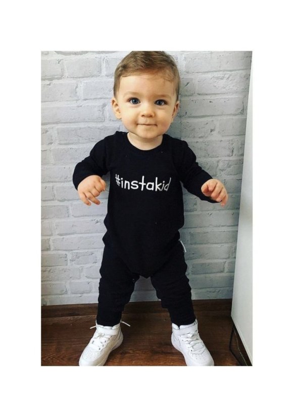 Detský overal s dlhým rukávom "instakid" čierna