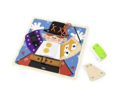 Deska na převlékání s magickými hračkami – dřevěná edukační deska