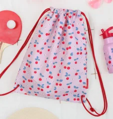 Taška so sťahovacou šnúrkou: Čerešne, ružová