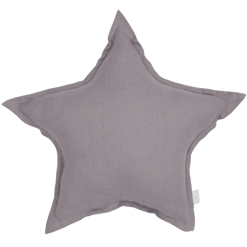 Ľanový vankúš hviezda tmavo šedá 50 cm