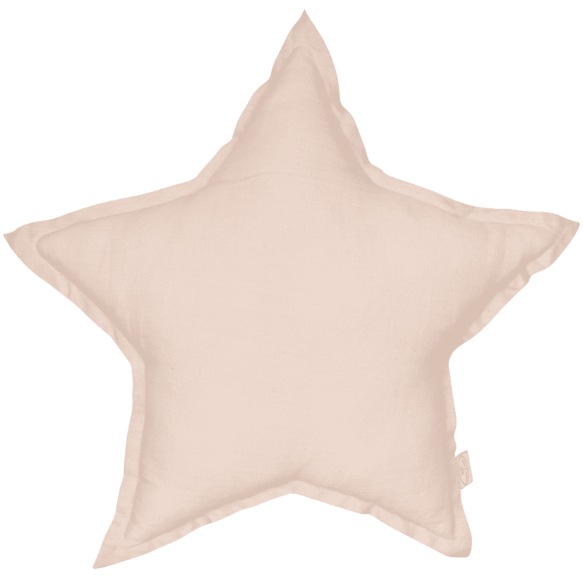 Ľanový vankúš hviezda púdrovo ružová 50 cm