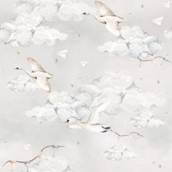 Tapeta kouzelné labutě modré 280x100 cm
