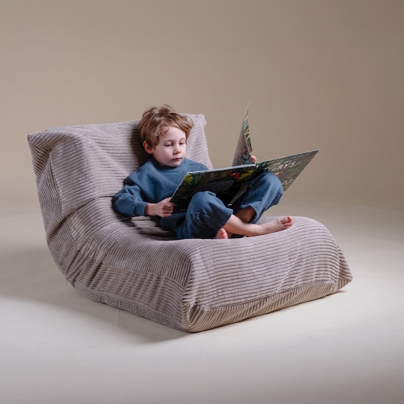 Dětské ergonomické křeslo MOONI – béžová, prémiový manšestr
