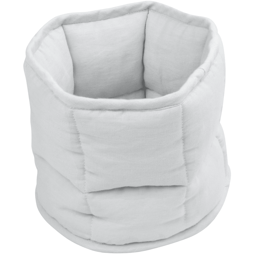 Ľanový prešívaný košík sivý o 20 cm
