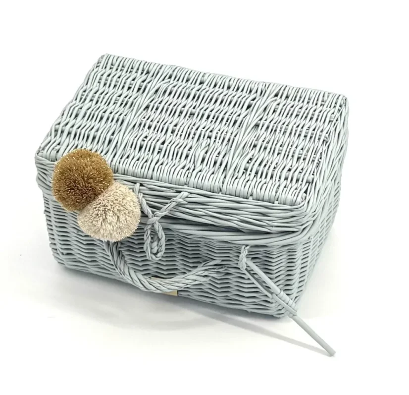 Prútený kufrík - mätová