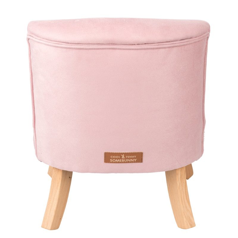 Detské kreslo velvet ružové - Výška nožičiek: 17 cm a 25 cm, Farba nožičiek: Biela