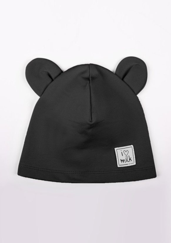 Dětská čepice černá - Velikost oblečení: 74-80 ( 6-12M)