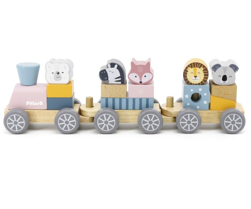 Vláčik PolarB – drevený vláčik s kockami