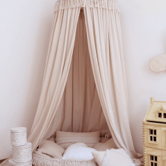 Baldachýn nad dětskou postel Boho pudrově růžový maxi
