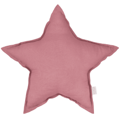 Ľanový vankúš hviezda sýto ružová 50 cm
