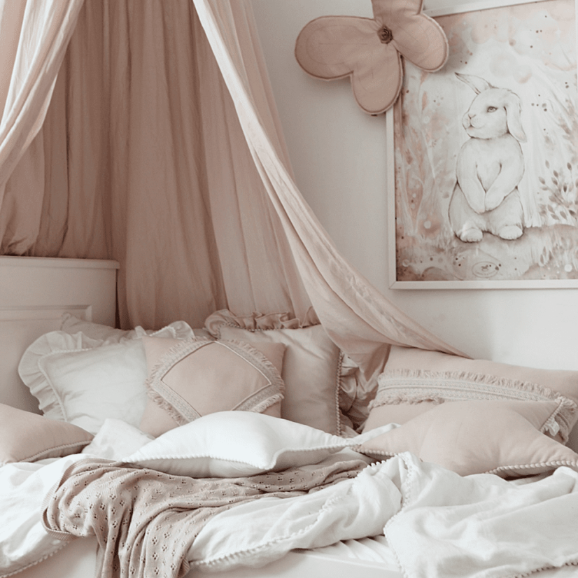 Boho polštář hvězda s bublinkami bílý 44 cm