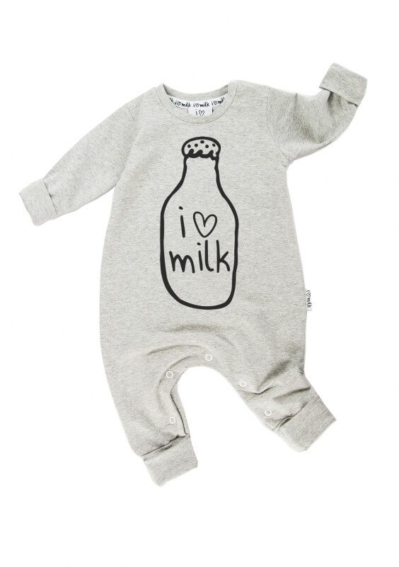 Detský overal "i love milk" - Veľkosť oblečenia: 98/104 (24-36M)