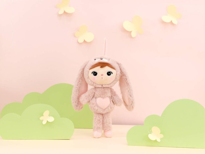 Bábika králik ružový mini s menom Lorenka 30 cm