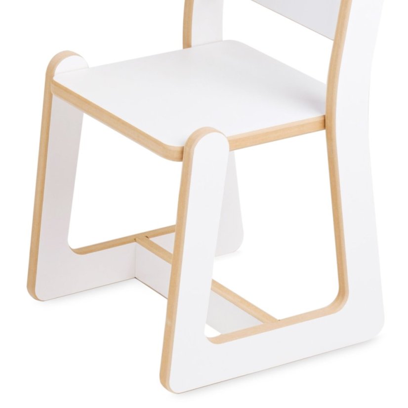 Montessori detská stolička, detail spodná časť – biela drevená súprava - DaDaboom