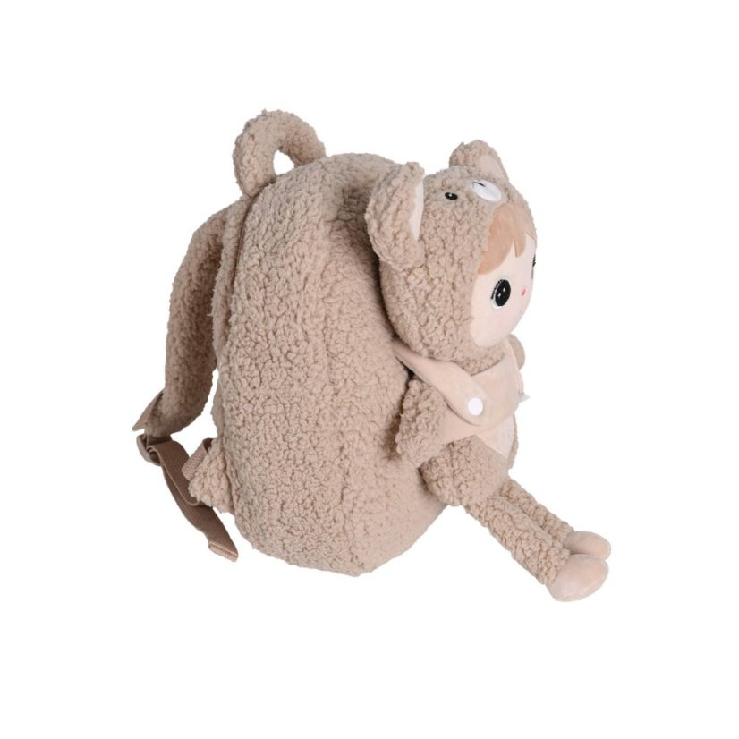 Batoh s odnímatelným plyšákem – béžový medvěd 30 cm
