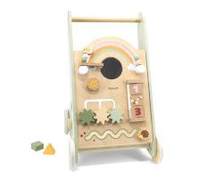 Drevené vzdelávacie chodítko PolarB zelené – aktivitné chodítko pre deti