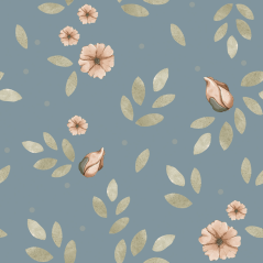 Tapeta Boho kvety modrá 280x50 cm