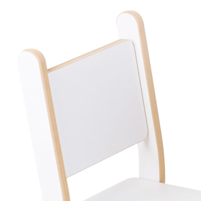 Montessori detská stolička, detail vrchná časť – biela drevená súprava - DaDaboom