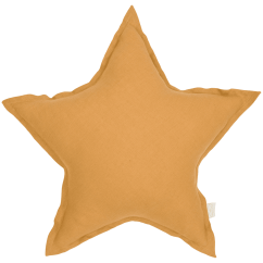 Lněný polštář hvězda karamelová 50 cm