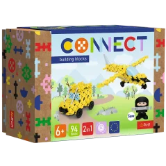 Stavebnica 2v1 Ľahké lietadlo / Jeep | 94 dielikov + figúrka Sam