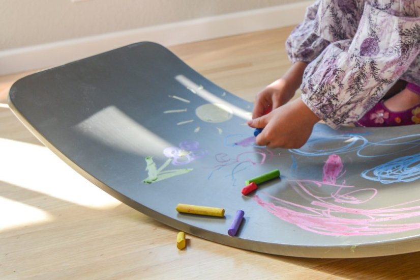 Dřevěná balanční deska kinderboard šedá