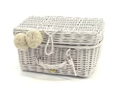 Prútený kufrík - biela