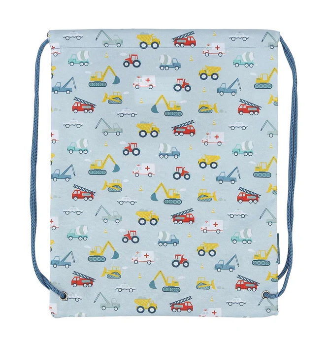 Taška se stahovací šňůrkou: Auta, světle modrá