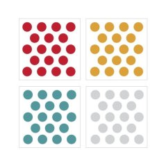 Samolepka do detskej izby sada konfety červená, žltá, tyrkysová, šedá 5cm