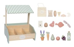 Detský obchodík s dreveným ovocím a zeleninou