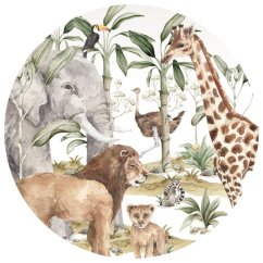 Samolepka do detskej izby Savanna svet v kruhu