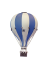 Dekoračný lietajúci balón modrá/krémová – dekorácia do detskej izby - Veľkosť balóna: M-33cm x 20cm
