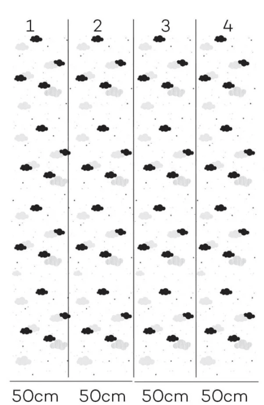 Tapeta mraky a modrej hviezdy 280x50 cm
