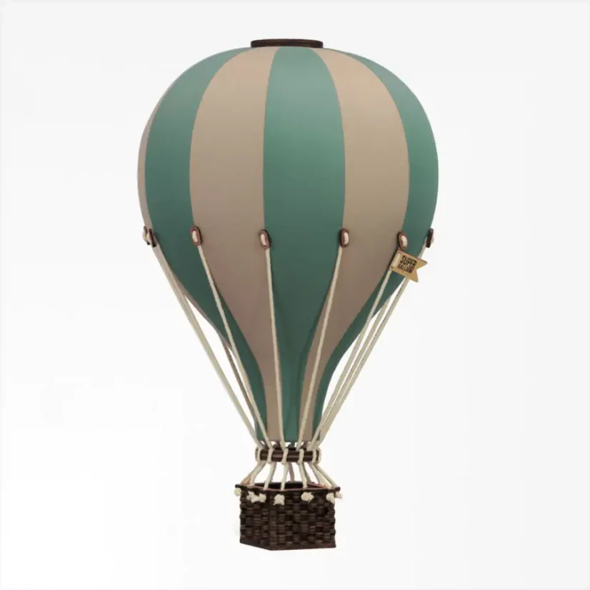 Dekoračný lietajúci balón mätová/krémová – dekorácia do detskej izby - Veľkosť balóna: S-28cm x 16cm