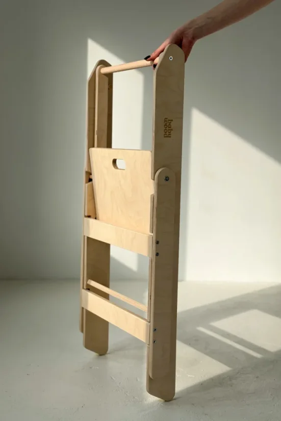 Učiaca montessori detská veža skladacia natural