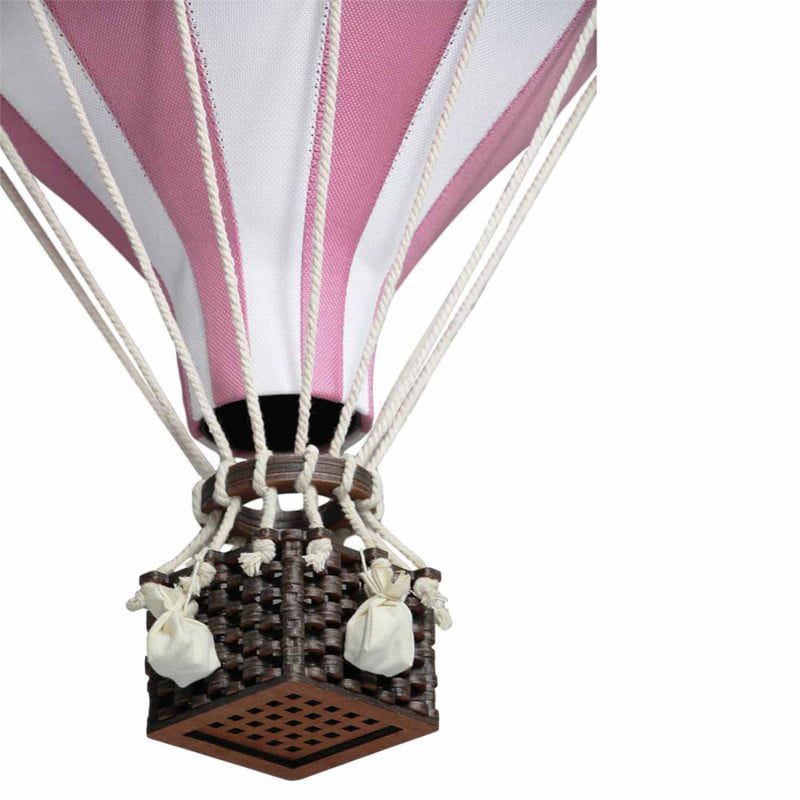 Dekoračný lietajúci balón ružová/biela – dekorácia do detskej izby - Veľkosť balóna: S-28cm x 16cm