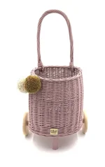 Prútený košík s rúčkou – detský fialový | Ručne vyrobený košík pre deti